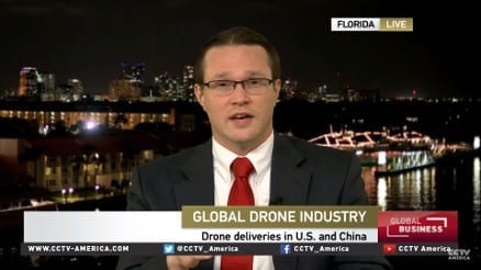 Jonathan being interviewed on tv about drone law